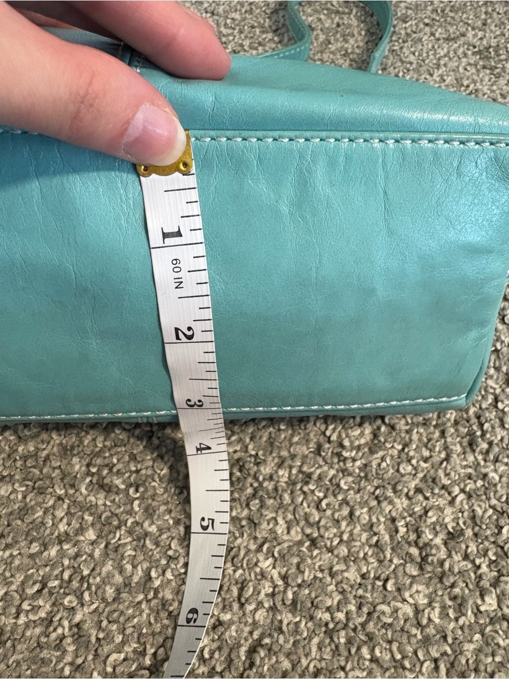 Y2K Danier Turquoise Leather Shoulder Bag - Picture 12 of 16